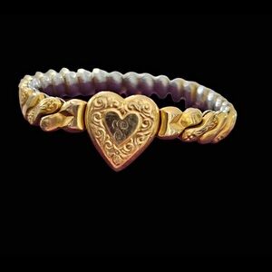 Charming antique Gold filled sweet Heart Bracelet by Fosters